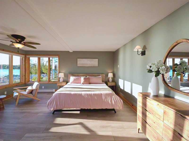 Delfina, the sunset favorite, with a king bed and windows on three sides